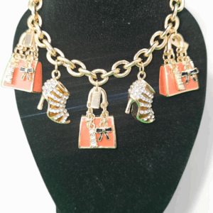 Gold/Orange Charm Bracelet