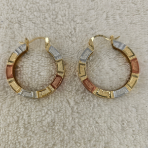 Versace inspired tri color earrings